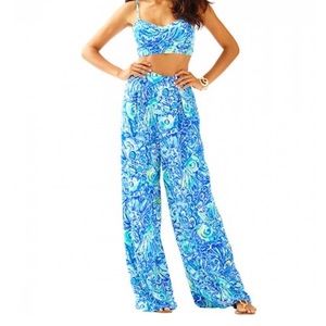 Lilly Pulitzer Lizzy crop top and pant set SZ 4